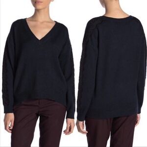 14th & Union V-Neck Sweater with Lace trim